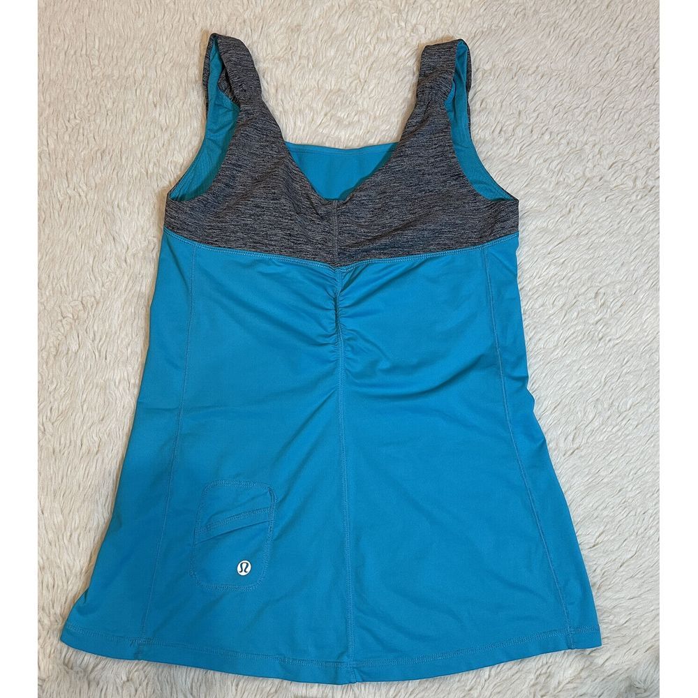 Lululemon Tank Top Athletic Gym Workout Women's Size 6 Surge Spirit Teal Blue